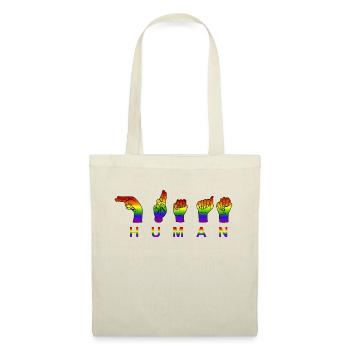 Human - Pride and Respect - Handzeichen - Stoffbeutel - Natur - Vorne
