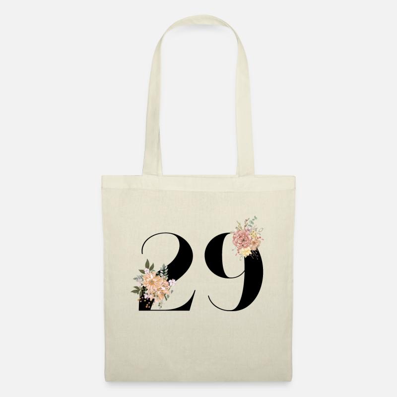 Blumen zum 29-jährigen Jubiläum (Geschenk von 29 Jahren) - Stoffbeutel - Natur