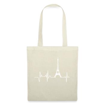 Heartbeat Paris Eiffel Tower - Tote Bag - nature - Front
