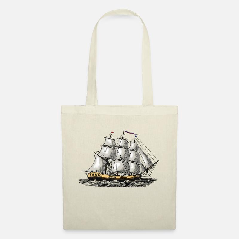 Segelschiff - Stoffbeutel - Natur