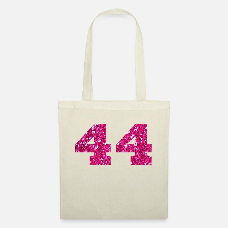Nummer 44 Pink Glitter - 44. Jahrestag - Stoffbeutel - Natur