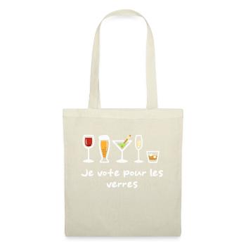 Je vote pour les verres - Sac en tissu - nature - Devant