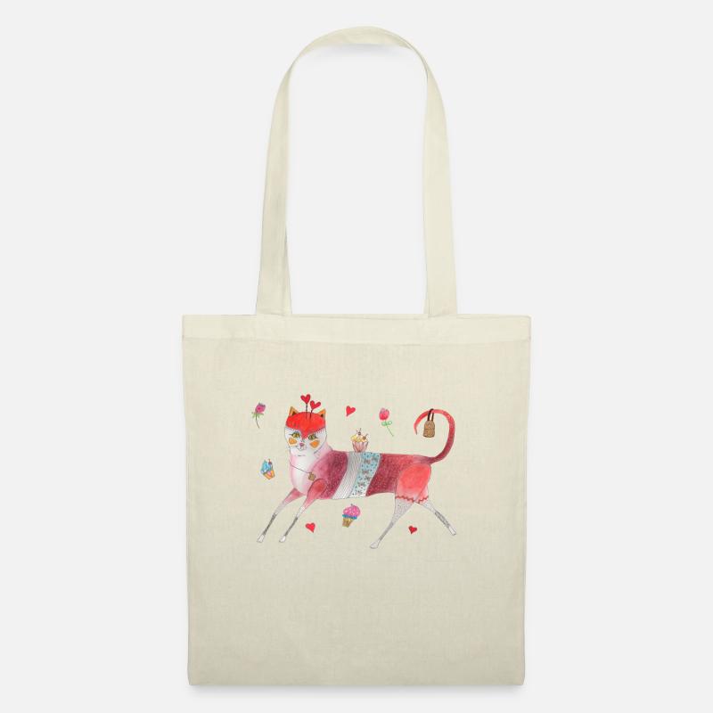 Shopper Katze - Stoffbeutel - Natur
