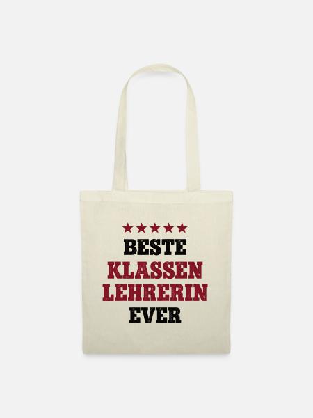 Beste Klassenlehrerin Schule Grundschule Lehrerin - Stoffbeutel - Natur
