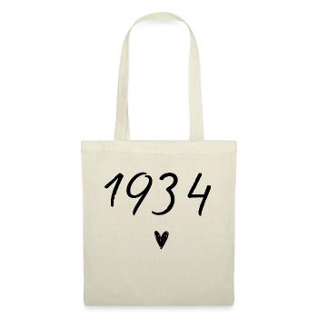 1934 coeur anniversaire - Sac en tissu - nature - Devant
