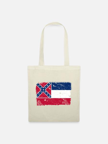 Mississippi Vintage Flagge - Stoffbeutel - Natur