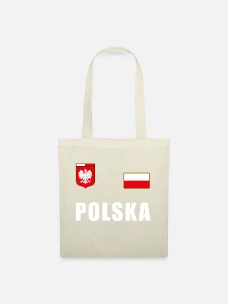 Polen Fussball T-Shirt Trikot Fanshirt Fans - Stoffbeutel - Natur