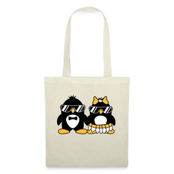 pingouin couple amour paerchen amoureux lunettes de soleil - Sac en tissu - nature - Devant