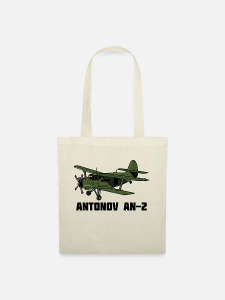 Antonov An-2 Flugzeug Doppeldecker UdSSR Geschenk - Stoffbeutel - Natur