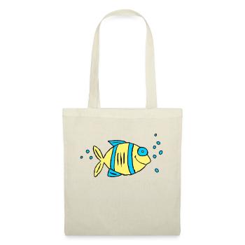 Poisson Cichlide Eau Mer Graffiti Dessin - Sac en tissu - nature - Devant