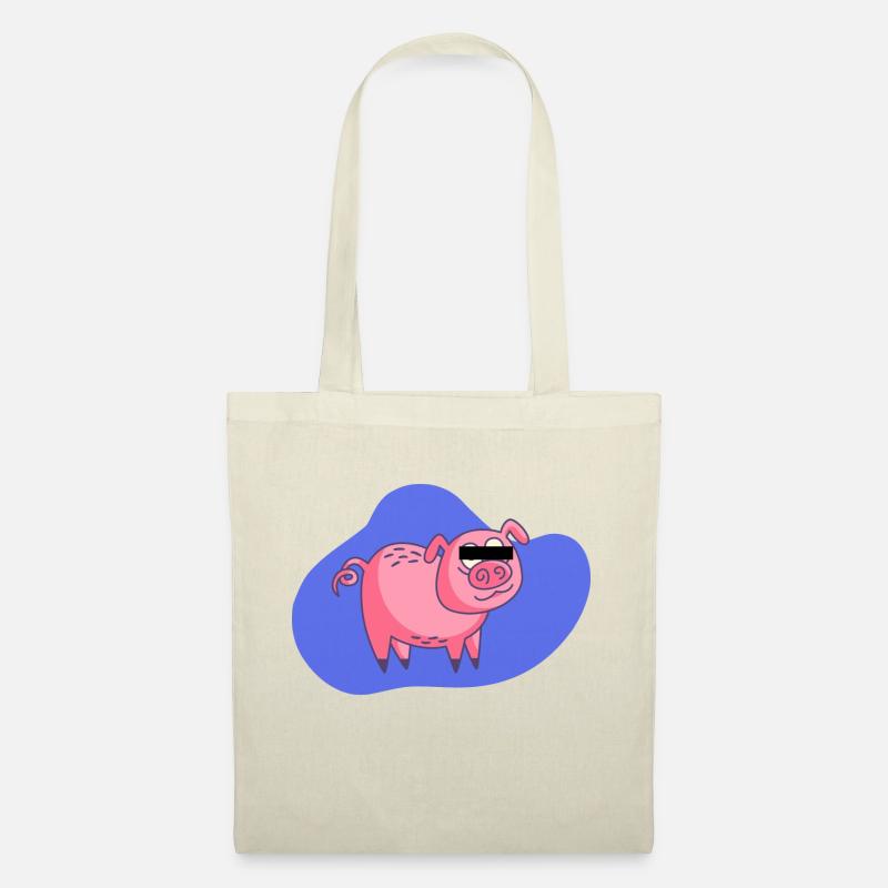 Cochon de dessin animé - Sac en tissu - nature