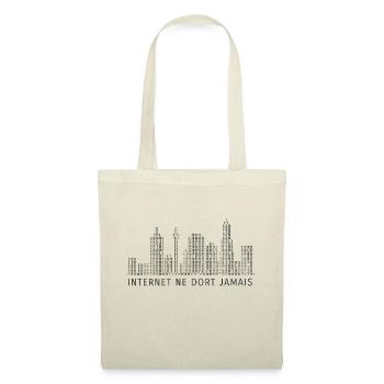 Internet ne dort jamais [aff.] - Sac en tissu - nature - Devant
