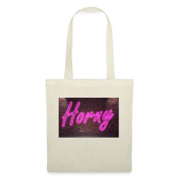 Neon sign Horny on brick wall - Tote Bag - nature - Front