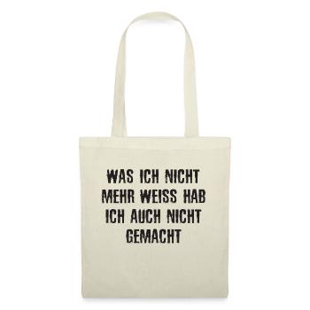 was ich nicht mehr weiss - Stoffbeutel - Natur - Vorne