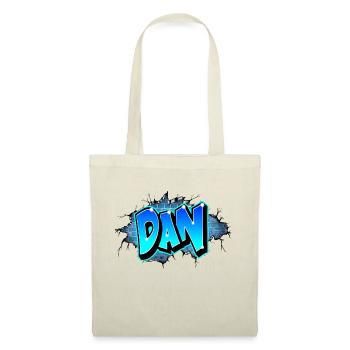 GRAFFITI NAME "DAN" + MUR FISSURE BRIQUE - Sac en tissu - nature - Devant