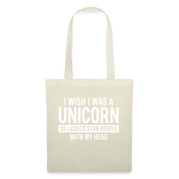 Ich wünschte, ich wäre ein Einhorn - Mystische Kreatur Regenbogen - Stoffbeutel - Natur - Vorne