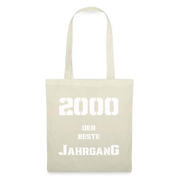 2000 Jahrgang - Stoffbeutel - Natur - Vorne