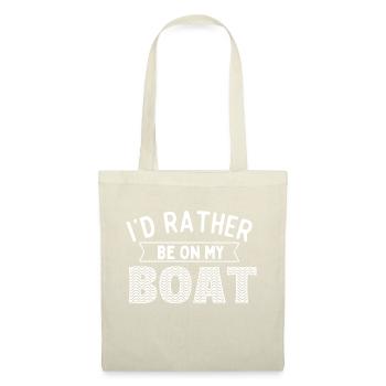 Je préfère être sur mon bateau - Capitaine de bateau - Sac en tissu - nature - Devant