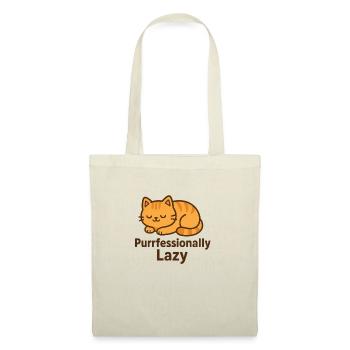 Purrfessionally Lazy – Chill Cat Mode - Stoffbeutel - Natur - Vorne
