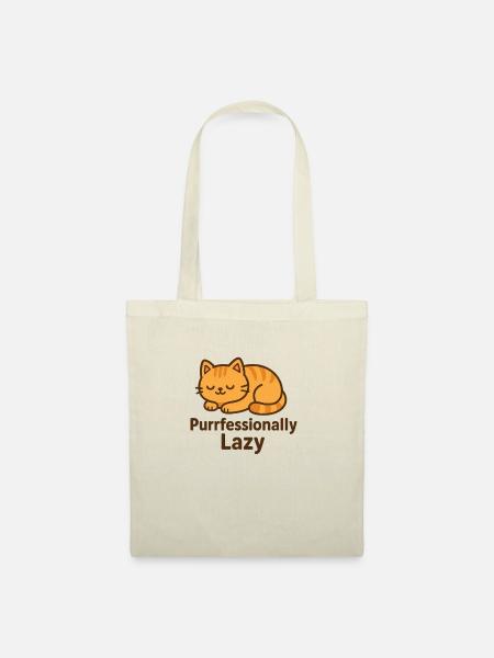 Purrfessionally Lazy – Chill Cat Mode - Stoffbeutel - Natur