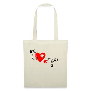 Moi vous aime - Sac en tissu - nature - Devant