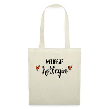beste kollegin welt büro abschied Geschenk - Stoffbeutel - Natur - Vorne