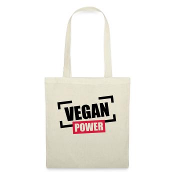 Vegan Power Stempel Logo - Stoffbeutel - Natur - Vorne