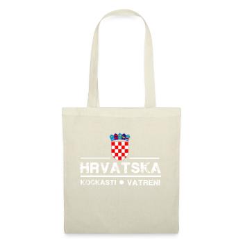 Chemise de fan de Croatie. Hrvatska - Sac en tissu - nature - Devant