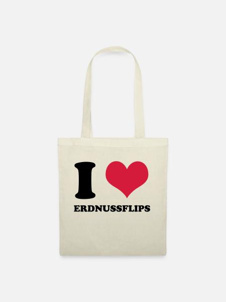 I Love Erdnussflips - Stoffbeutel - Natur