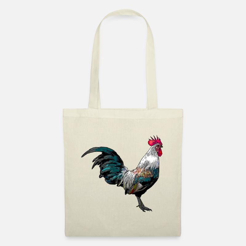Hahn Illustration (Farbig) - Stoffbeutel - Natur