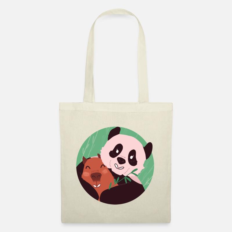 Capybara & Panda Freunde - Stoffbeutel - Natur