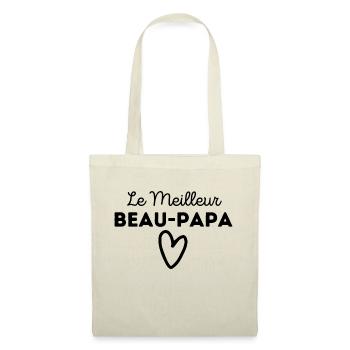 le meilleur beau papa coeur cadeau original - Sac en tissu - nature - Devant