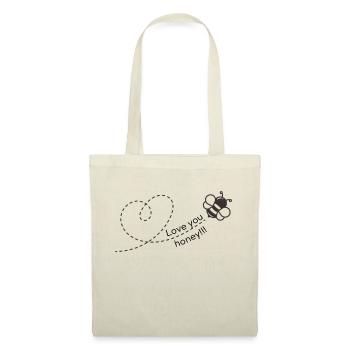 L’abeille douce vole un cœur avec Love you honey - Sac en tissu - nature - Devant