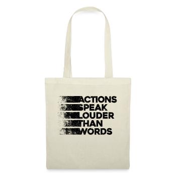 Taten sagen mehr als Worte - Motivationsgeschenk - Stoffbeutel - Natur - Vorne