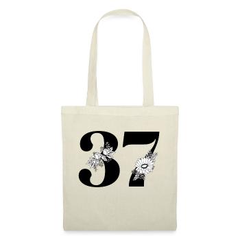 Number 37 Black Floral - 37th Floral Birthday - Tote Bag - nature - Front