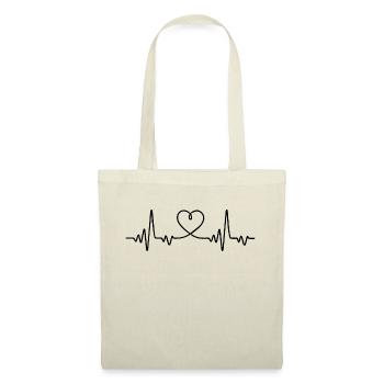 Infirmière - Infirmière - Battement de coeur - Sac en tissu - nature - Devant