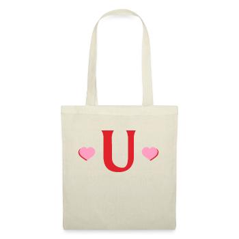 Letter u Red Hearts - Tote Bag - nature - Front