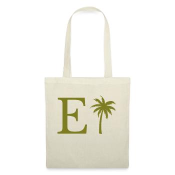 Lettre e vert Palm - Sac en tissu - nature - Devant
