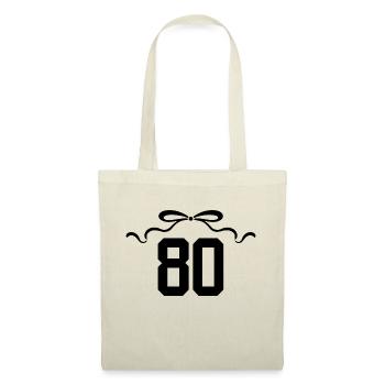 Numéro 80 noeud - 80e anniversaire - Sac en tissu - nature - Devant