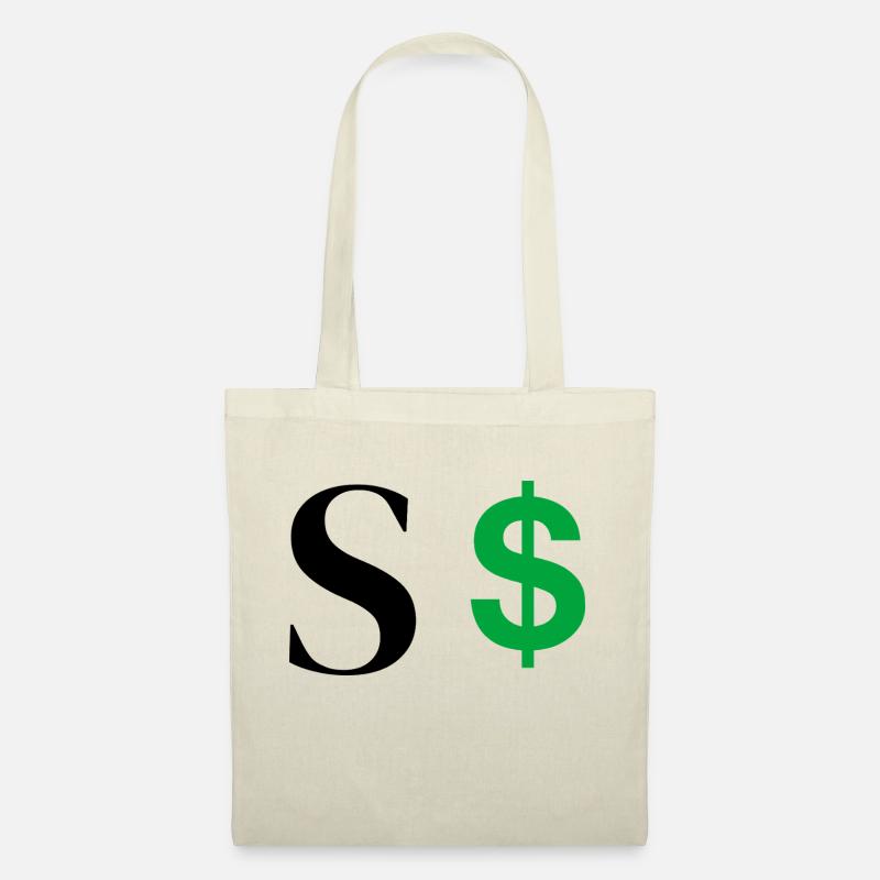 Buchstabe s Dollar - Stoffbeutel - Natur