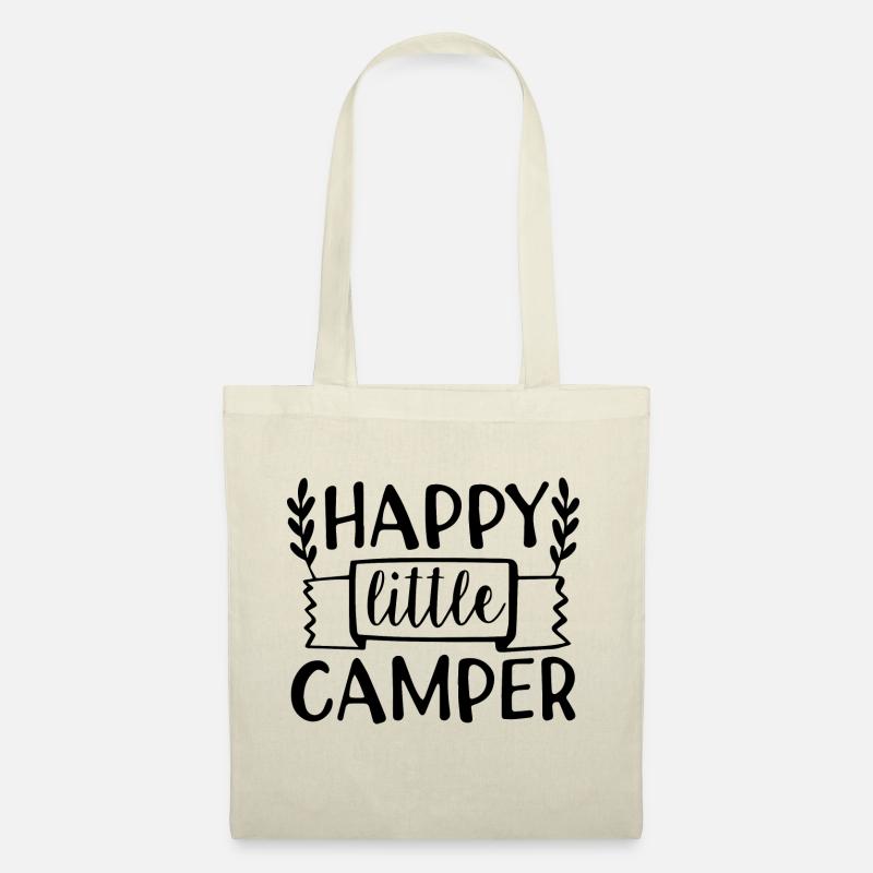 Happy Little Camper Kinder Camping Geschenk Kind - Stoffbeutel - Natur