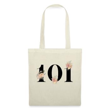 Blumen zum 101-jährigen Jubiläum (Geschenk von 101 Jahren) - Stoffbeutel - Natur - Vorne