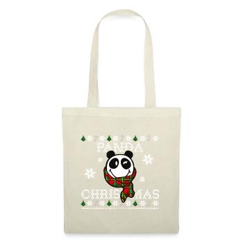 SmileyWorld Lächelnder Panda Weihnachten - Stoffbeutel - Natur - Vorne