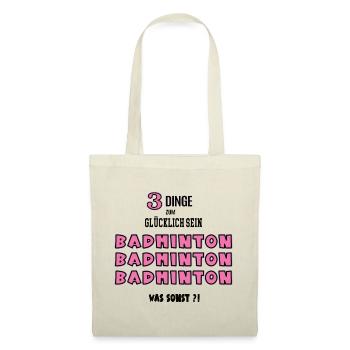 Badminton Badmintonerin Spielerin Badmintonspiel - Stoffbeutel - Natur - Vorne