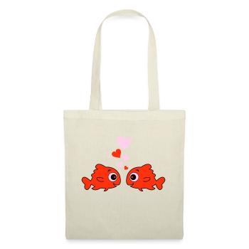 comic fische in love 2 - Stoffbeutel - Natur - Vorne