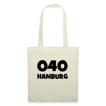 040 - H - Hamburg - Vorwahl - Telefon telefonieren - Stoffbeutel - Natur - Vorne