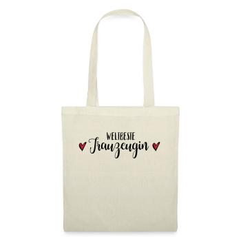 Beste Trauzeugin Dankeschön Geschenk - Stoffbeutel - Natur - Vorne