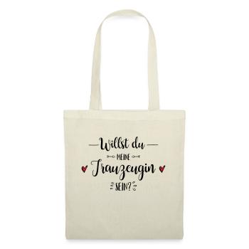 Trauzeugin Frage Hochzeit Geschenk - Stoffbeutel - Natur - Vorne