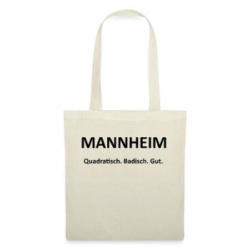 Mannheim - Quadratisch. Badisch. Gut. - Stoffbeutel - Natur - Vorne