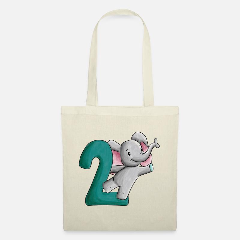 2. Geburtstag Elefant - Stoffbeutel - Natur